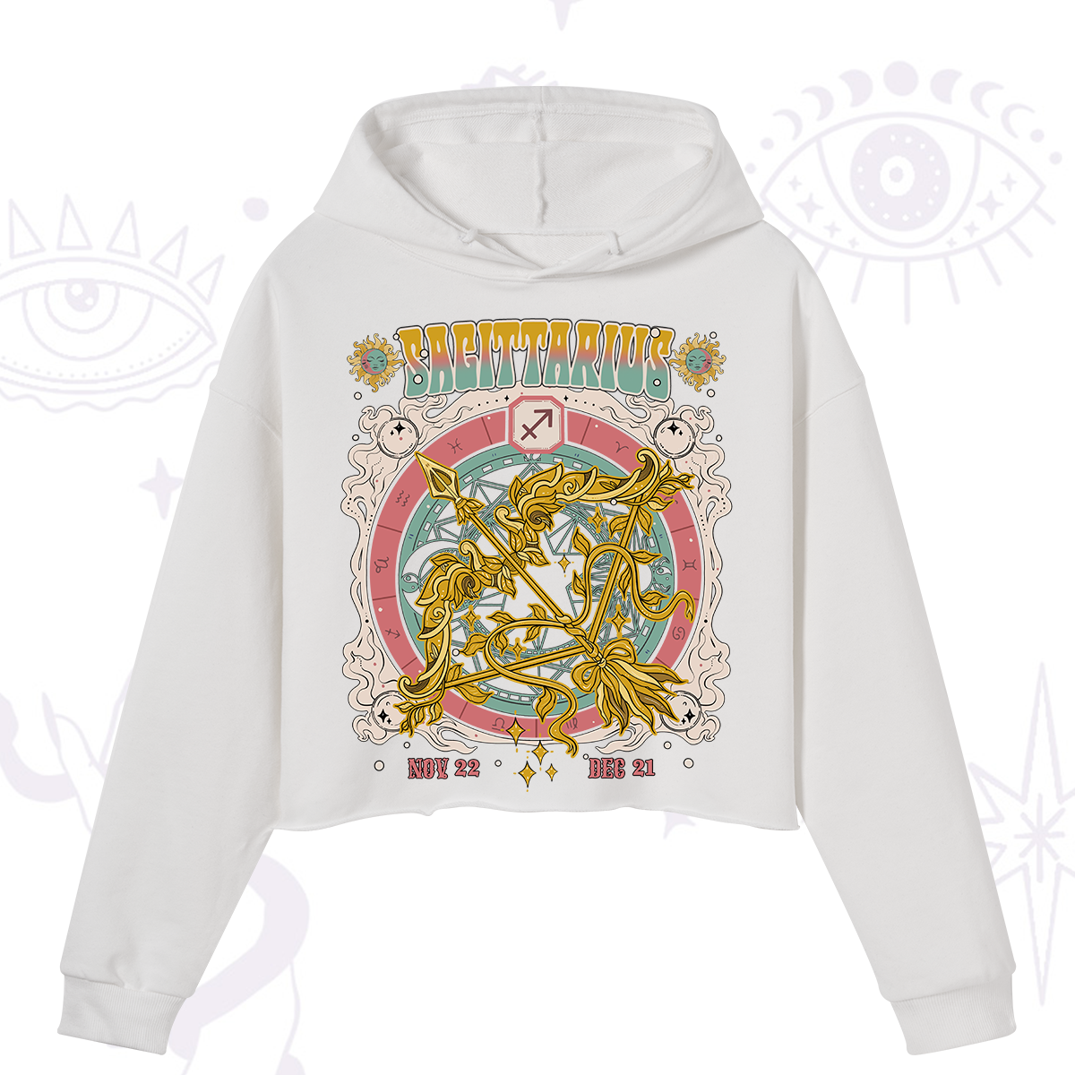 Purplehecate Sagittarius Cosmic Zodiac Crop Hoodie