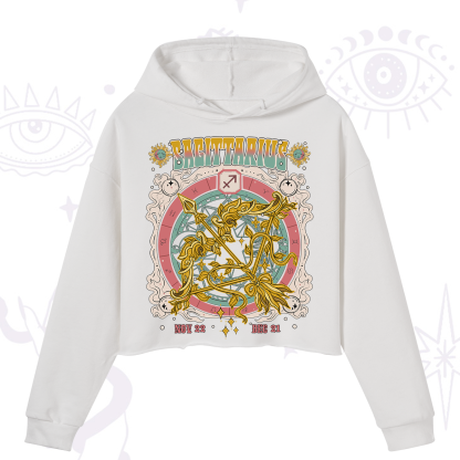 Purplehecate Sagittarius Cosmic Zodiac Crop Hoodie