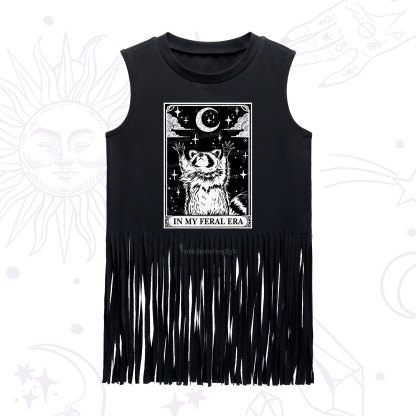 Purplehecate The In My Feral Era Oracle Card Fringe Tank Top