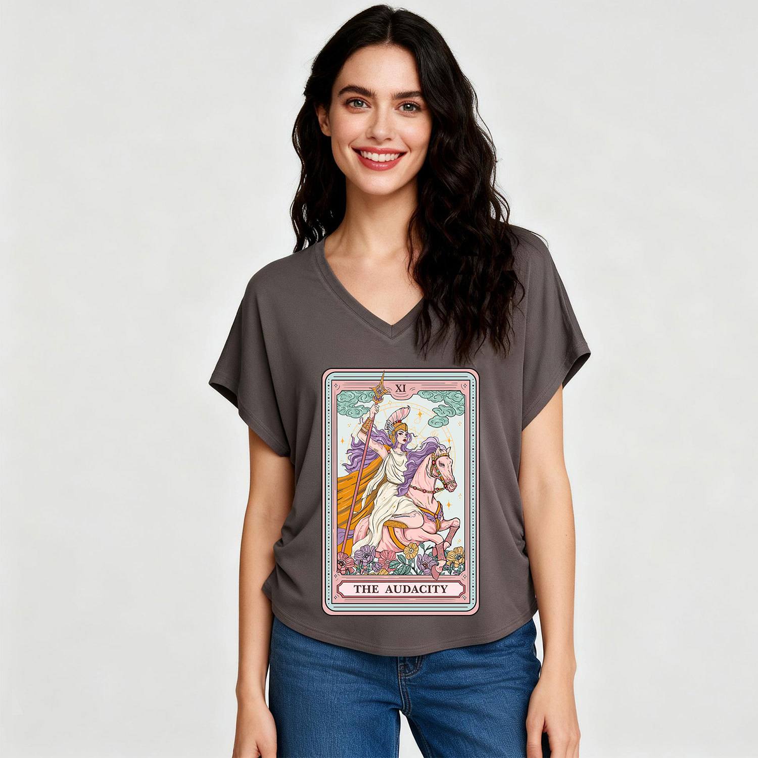 Purplehecate The Audacity Tarot Card V-Neck T-Shirt