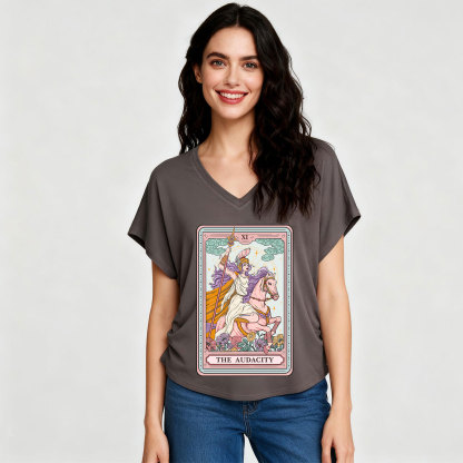 Purplehecate The Audacity Tarot Card V-Neck T-Shirt