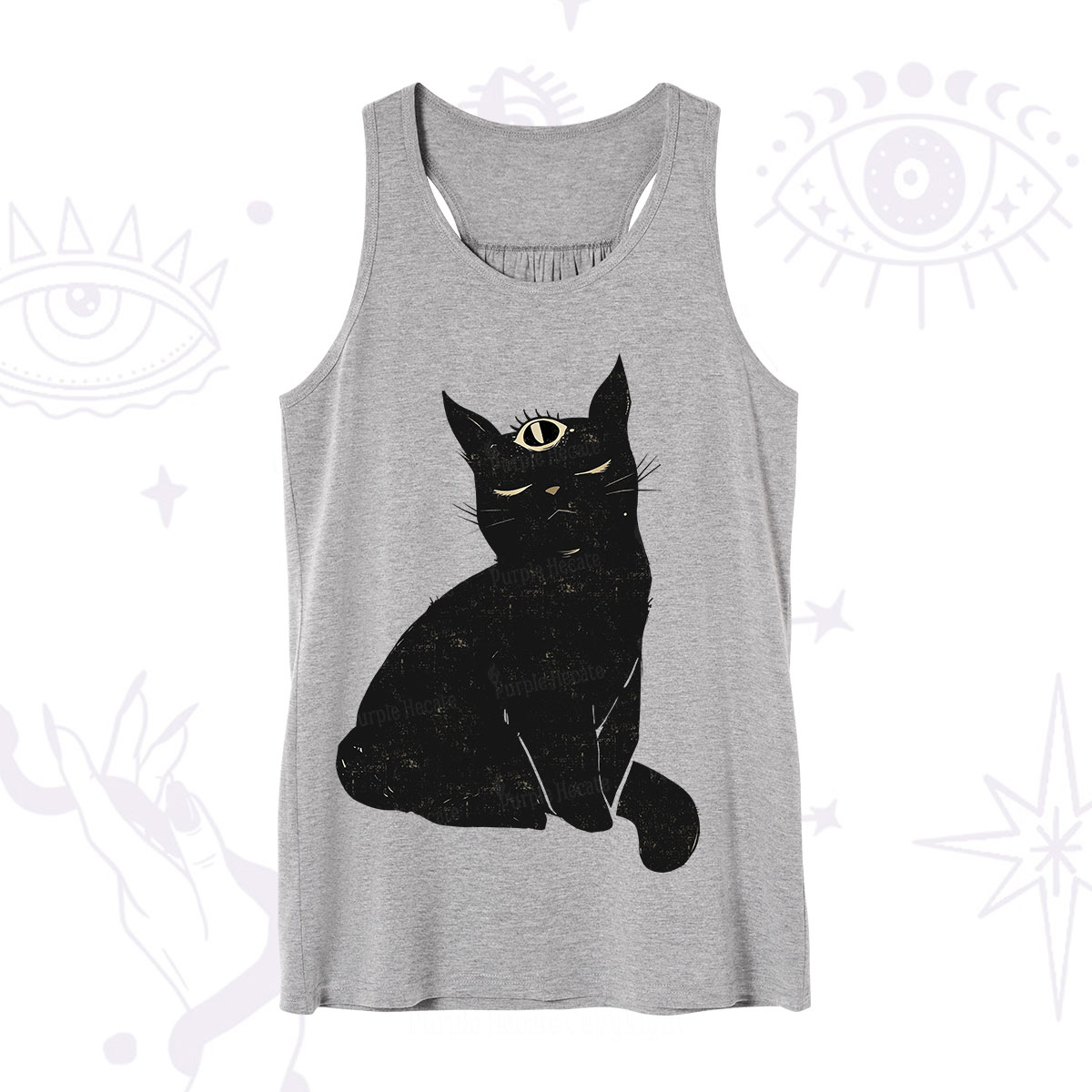 Purplehecate Third Eye Black Cat Tank