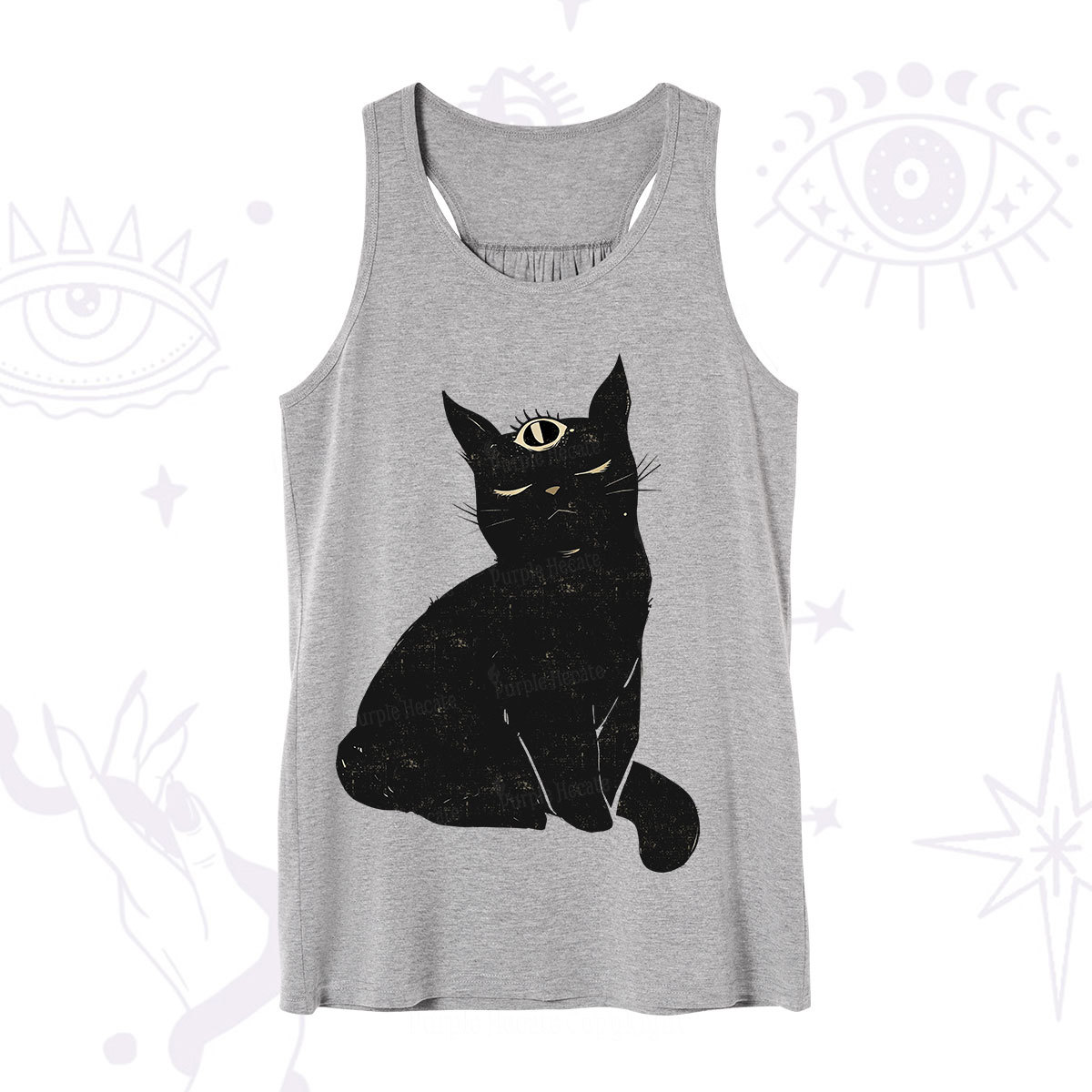 Purplehecate Third Eye Black Cat Tank