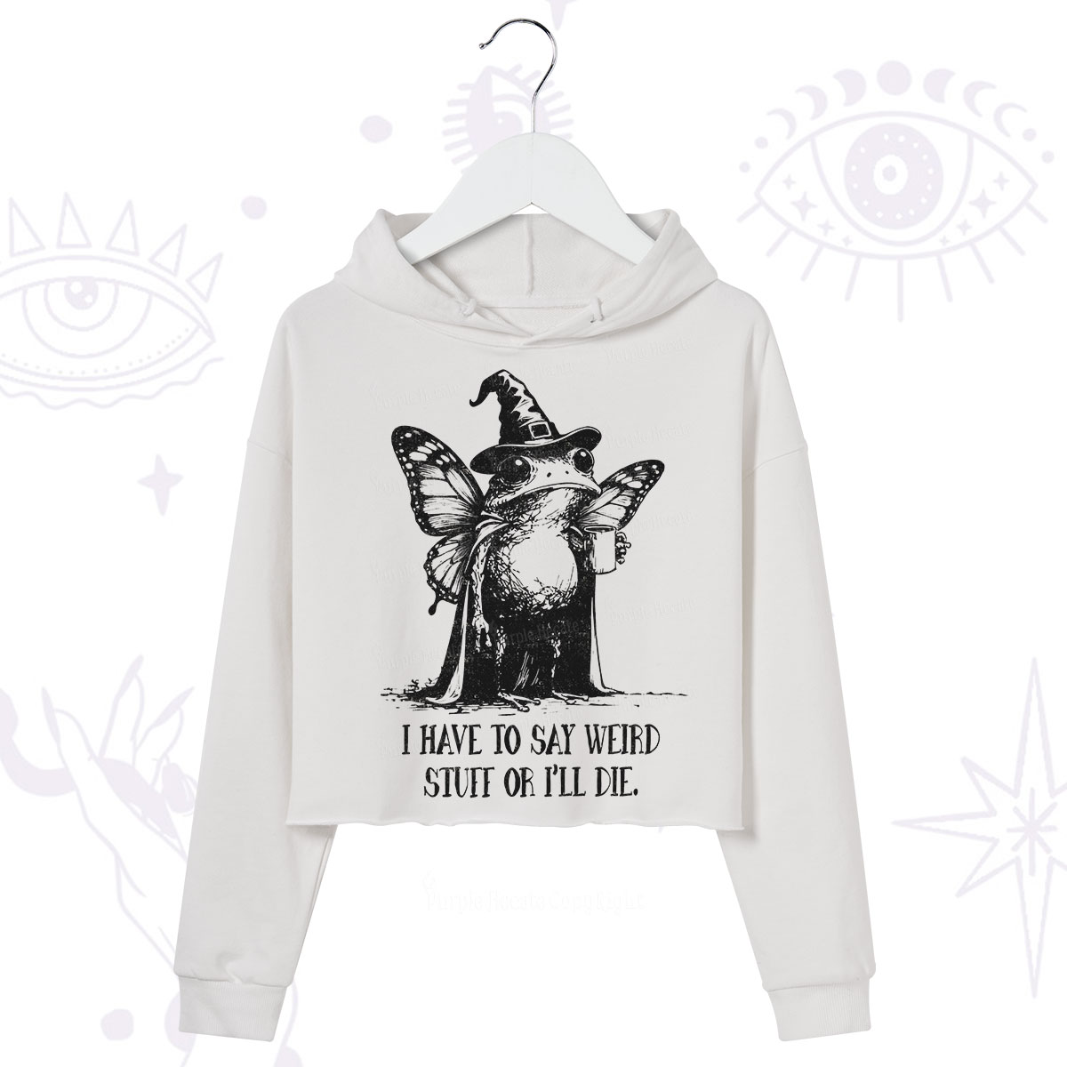 Purplehecate I Have to Say Weird Stuff Or I'll Die Crop Hoodie