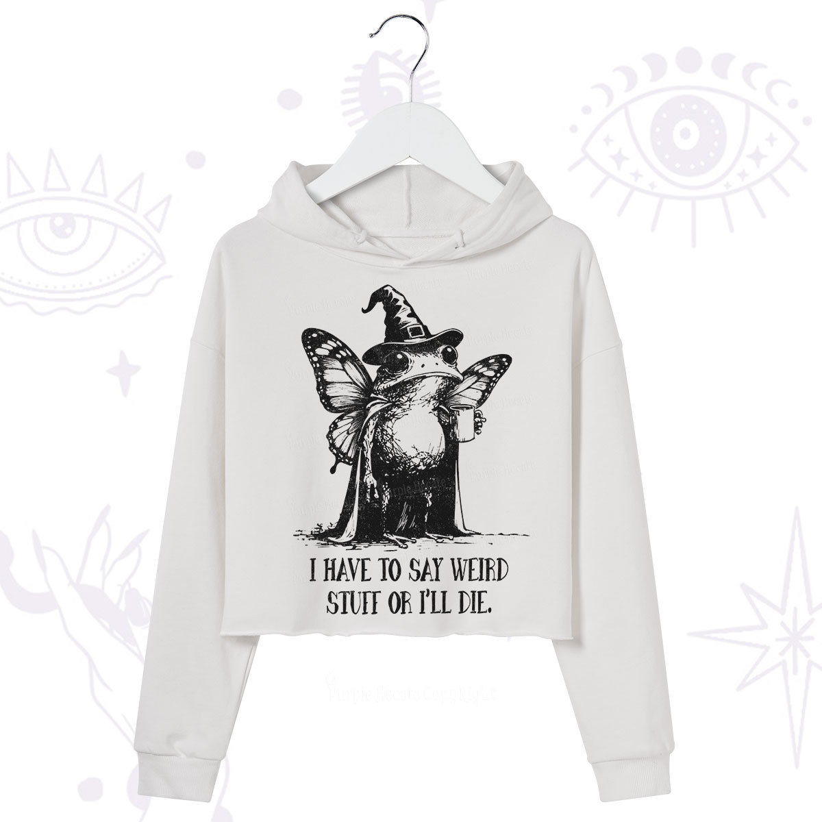 Purplehecate I Have to Say Weird Stuff Or I'll Die Crop Hoodie
