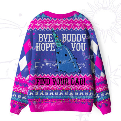 Purplehecate Good Luck Buddy Whale Ugly Cardigan Sweaters