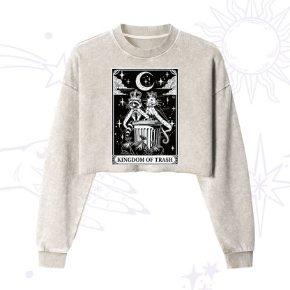 Purplehecate The Kingdom Of Trash Tarot Cropped Washed Sweatshirt