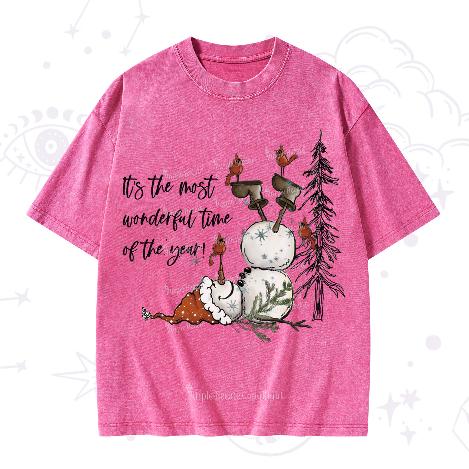 Purplehecate It's The Most Wonderful Time Of The Year Christmas Washed T-Shirt