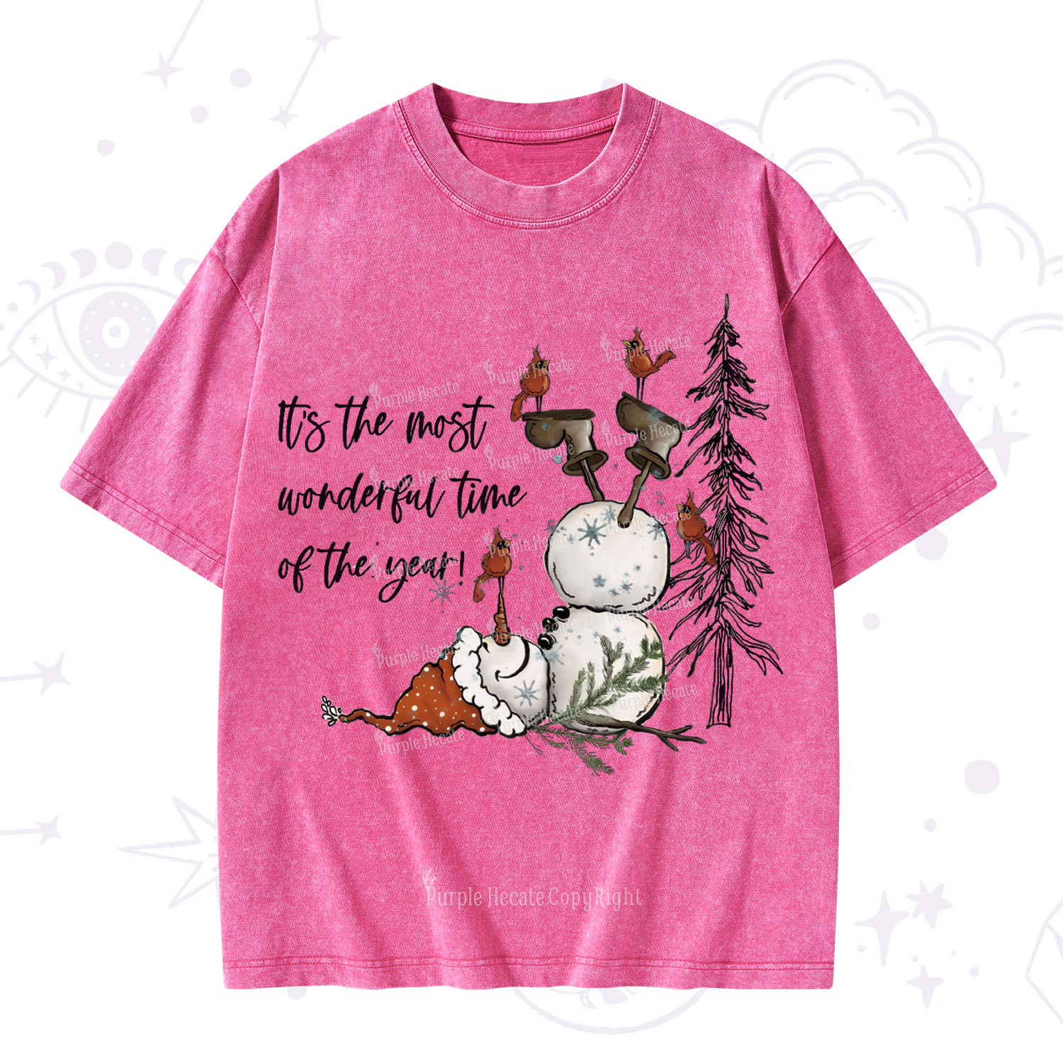 Purplehecate It's The Most Wonderful Time Of The Year Christmas Washed T-Shirt