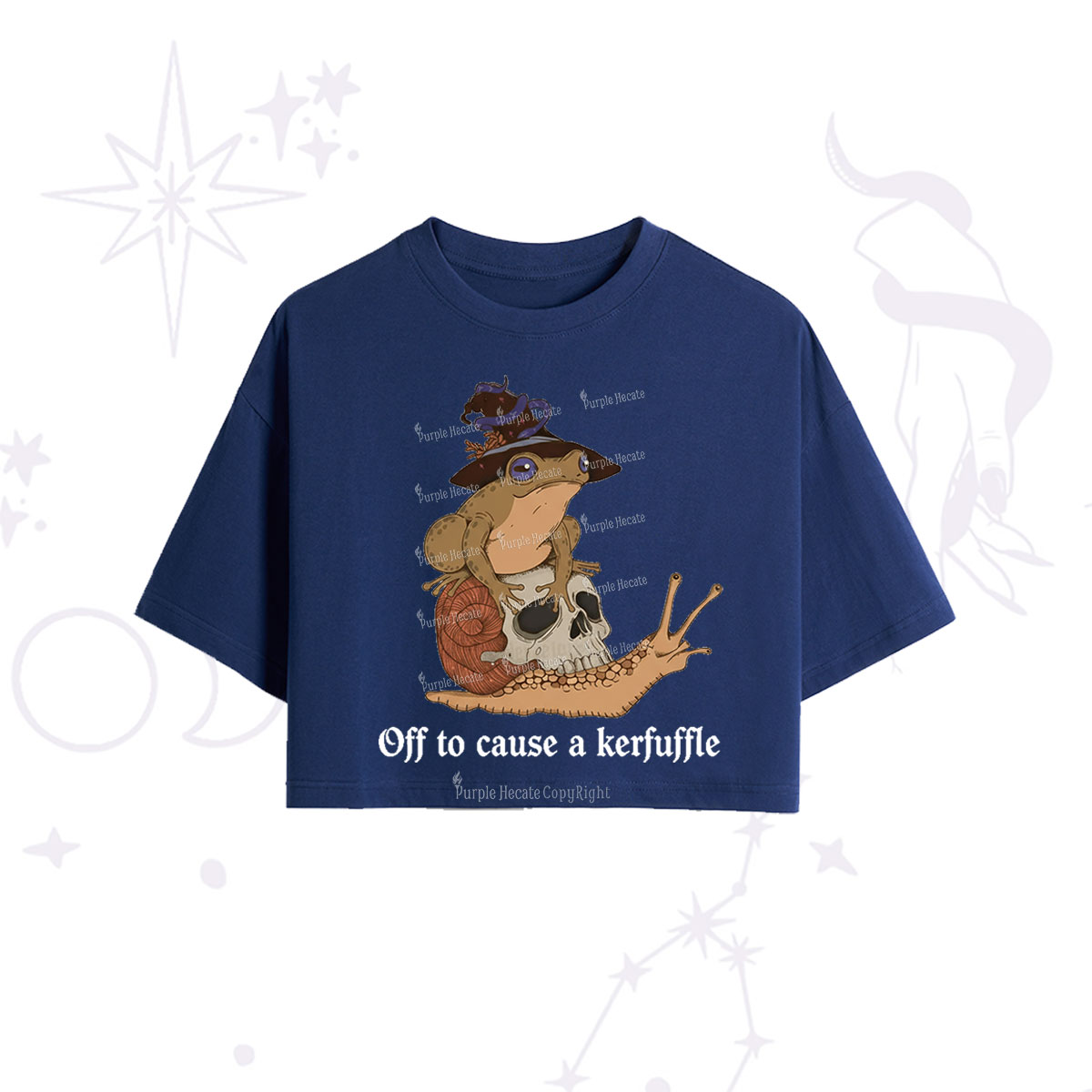 Purplehecate Off To Cause A Kerfuffle Crop T-Shirt