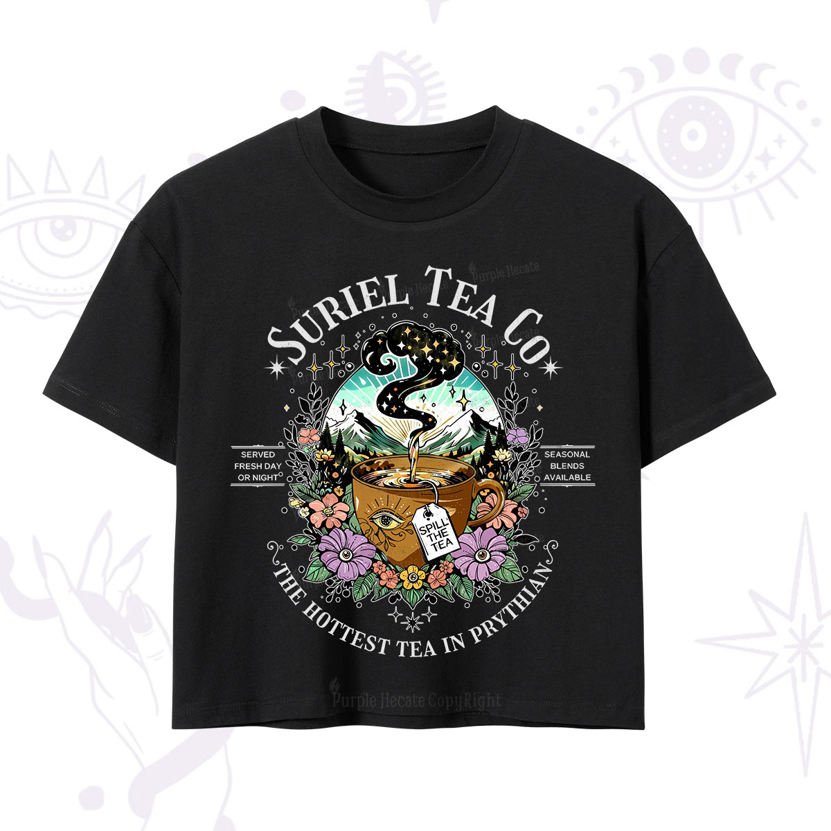 Purplehecate The Forest Tea Oracle Crop T-Shirt