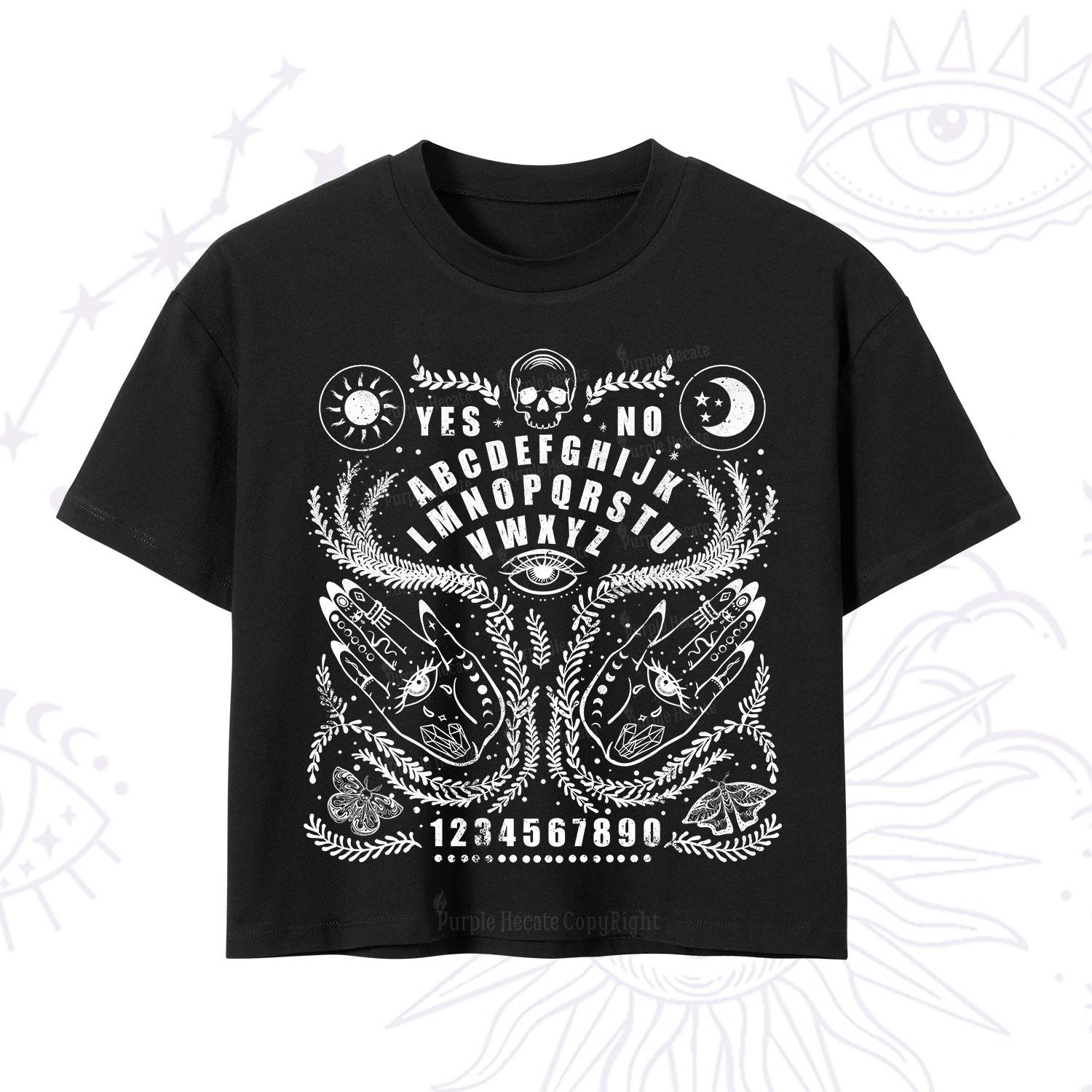 Purplehecate Ouija Spirit Board Crop T-Shirt