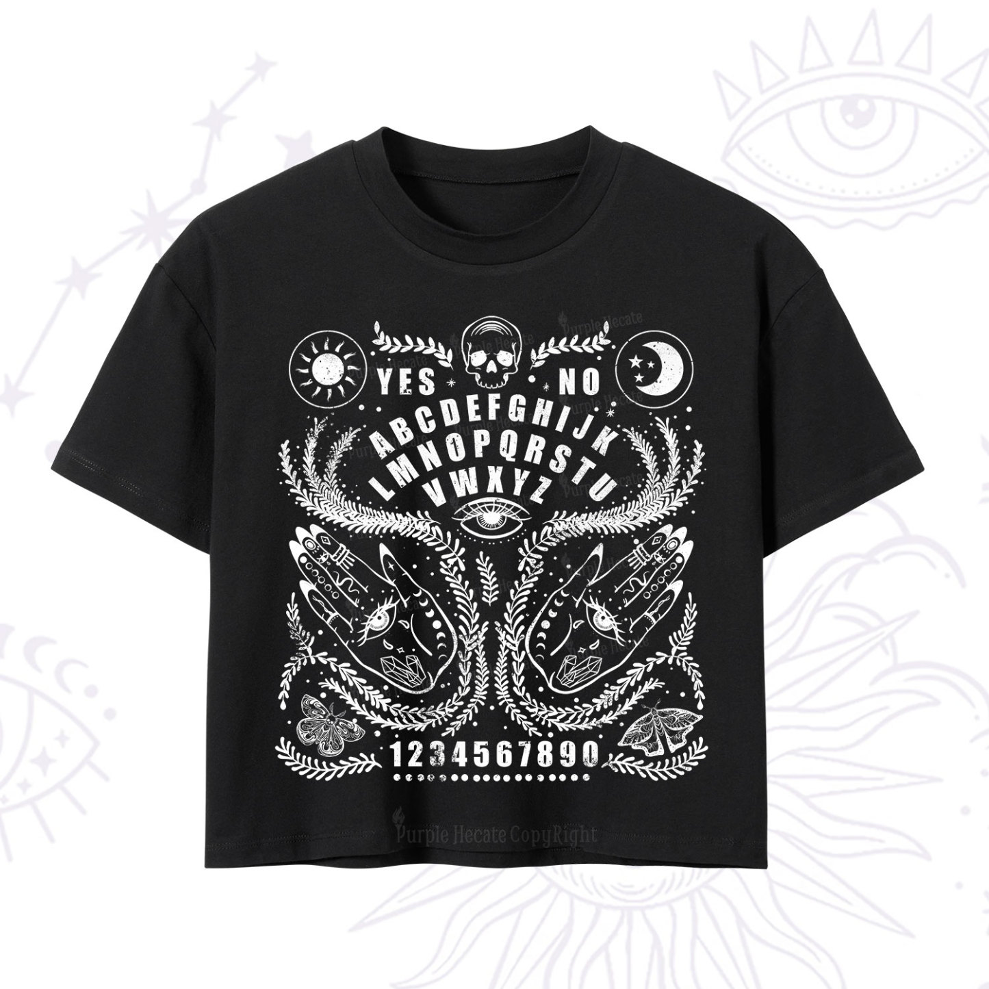 Magic Purplehecate Ouija Spirit Board Crop T-Shirt