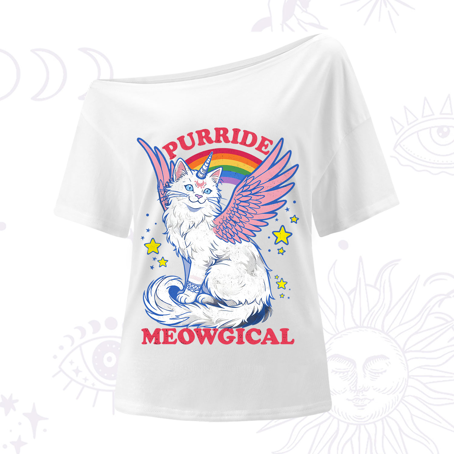 Purplehecate Purride Meowgical One Shoulder T-Shirt