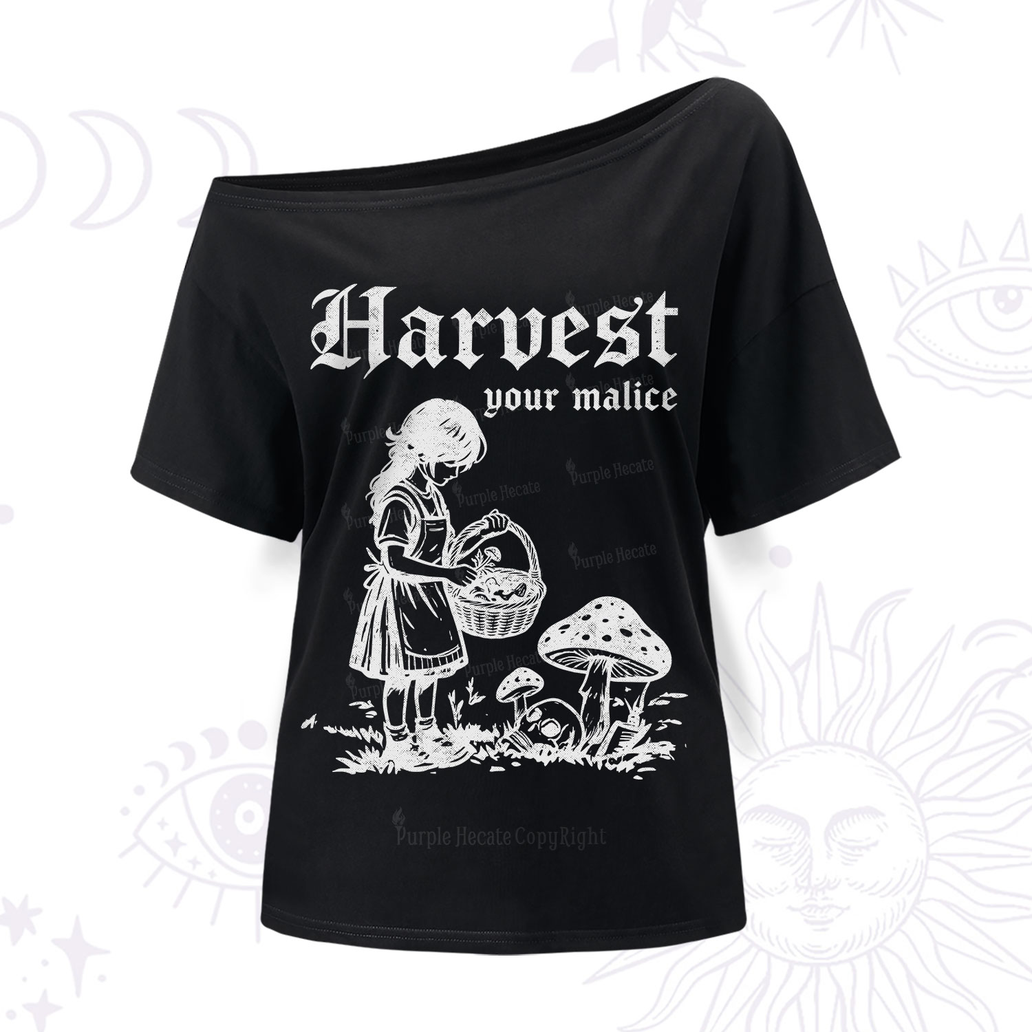 Purplehecate Harvest Your Malice One Shoulder T-Shirt