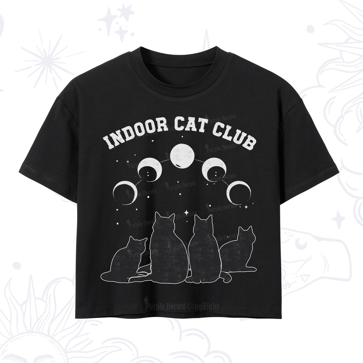 Purplehecate Indoor Cat Club Crop T-Shirt