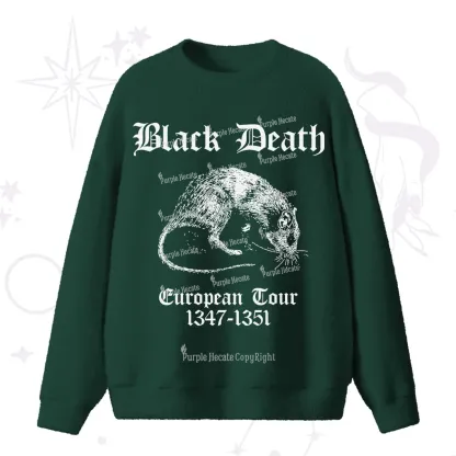 Purplehecate Black Death European Tour Fuzzy Ugly Sweater