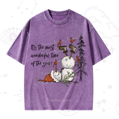 Purplehecate It's The Most Wonderful Time Of The Year Christmas Washed T-Shirt