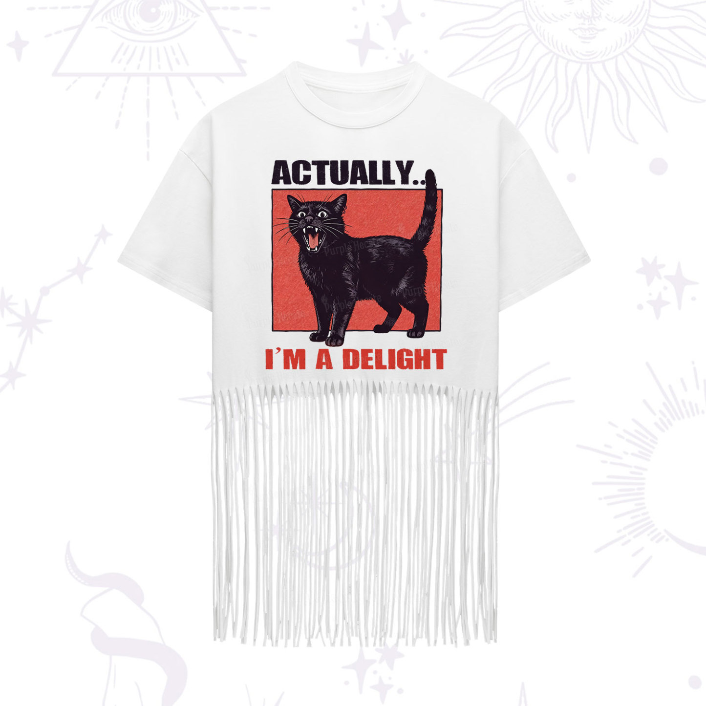 Purplehecate Actually Im a Delight Fringe Hem T-Shirt