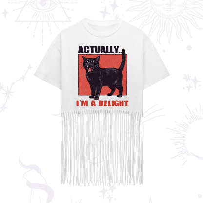 Purplehecate Actually Im a Delight Fringe Hem T-Shirt