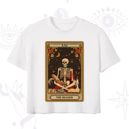 Purplehecate The Reader Tarot Card Crop T-Shirt