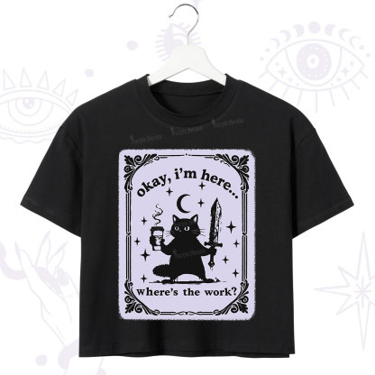 Purplehecate Okay I'm Here Where's The Work Crop T-Shirt