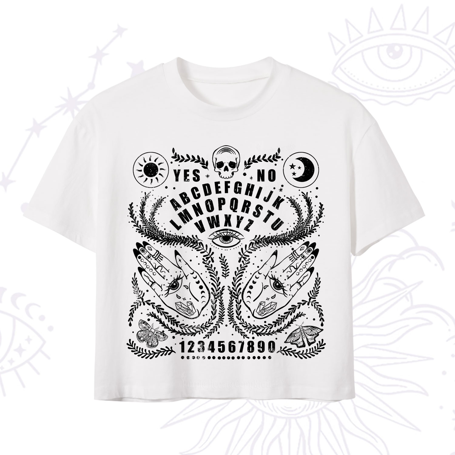 Purplehecate Ouija Spirit Board Crop T-Shirt
