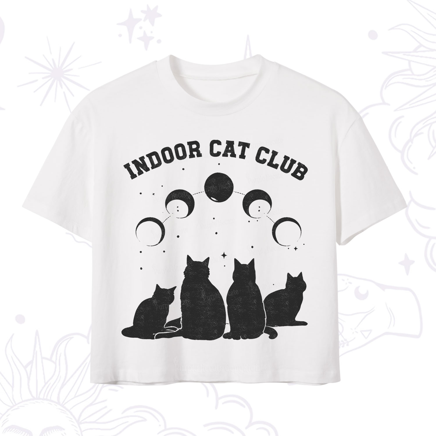 Purplehecate Indoor Cat Club Crop T-Shirt