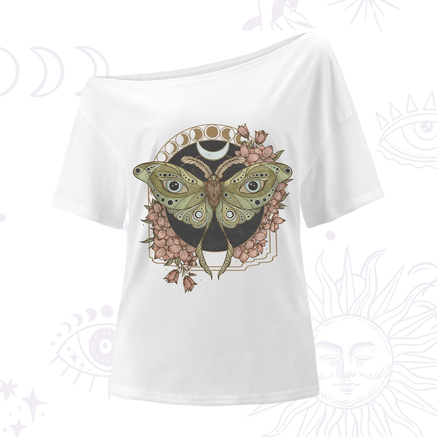 Purplehecate Luna Moth One Shoulder T-Shirt