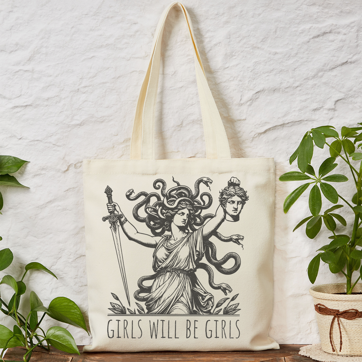 Purplehecate Girls Will Be Girls Medusa Tote Bag