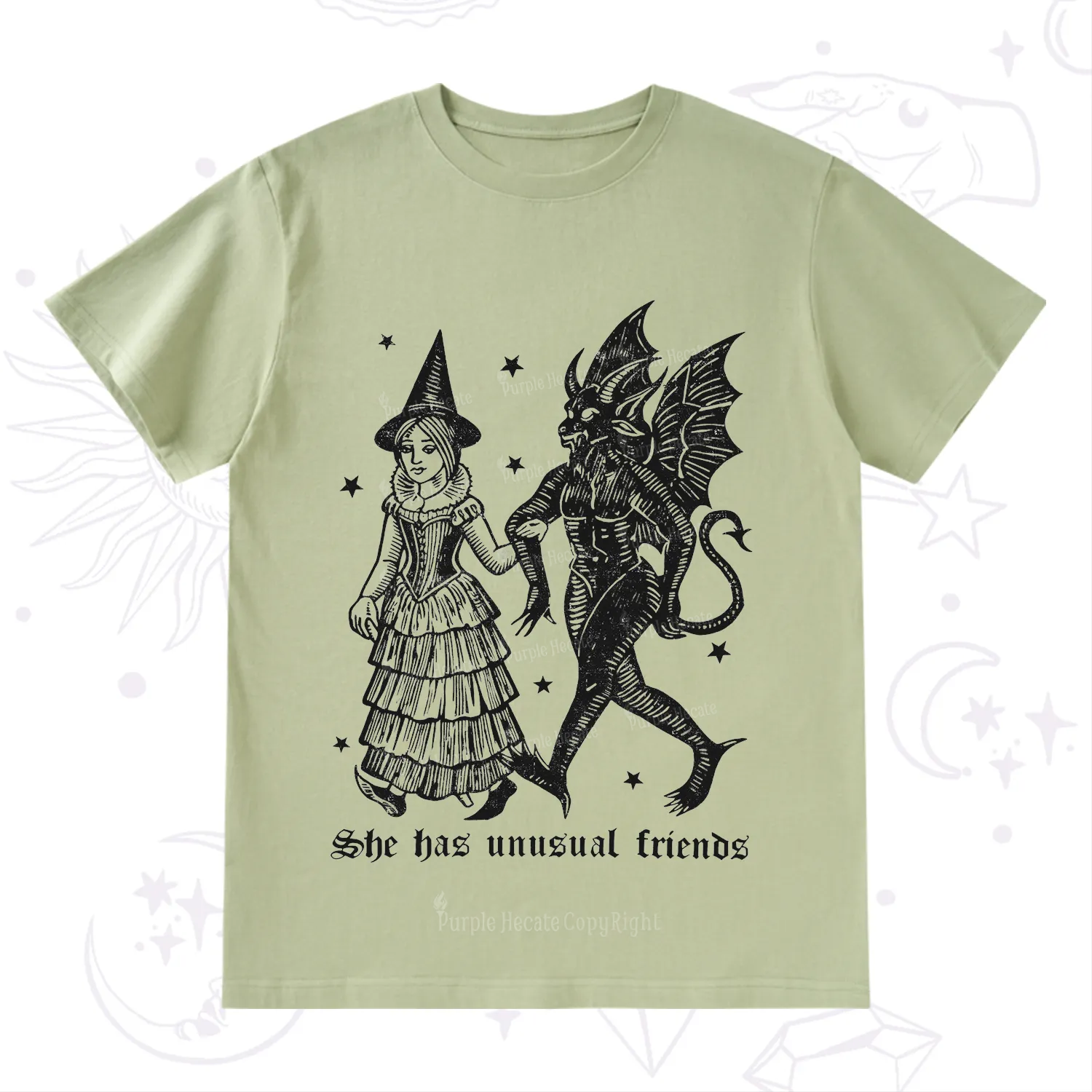 Purplehecate She Has Unusual Friends T-Shirt
