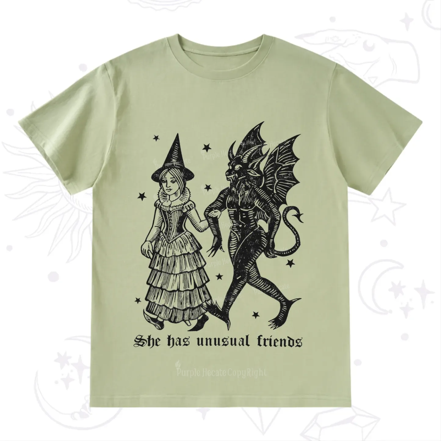 Purplehecate She Has Unusual Friends T-Shirt
