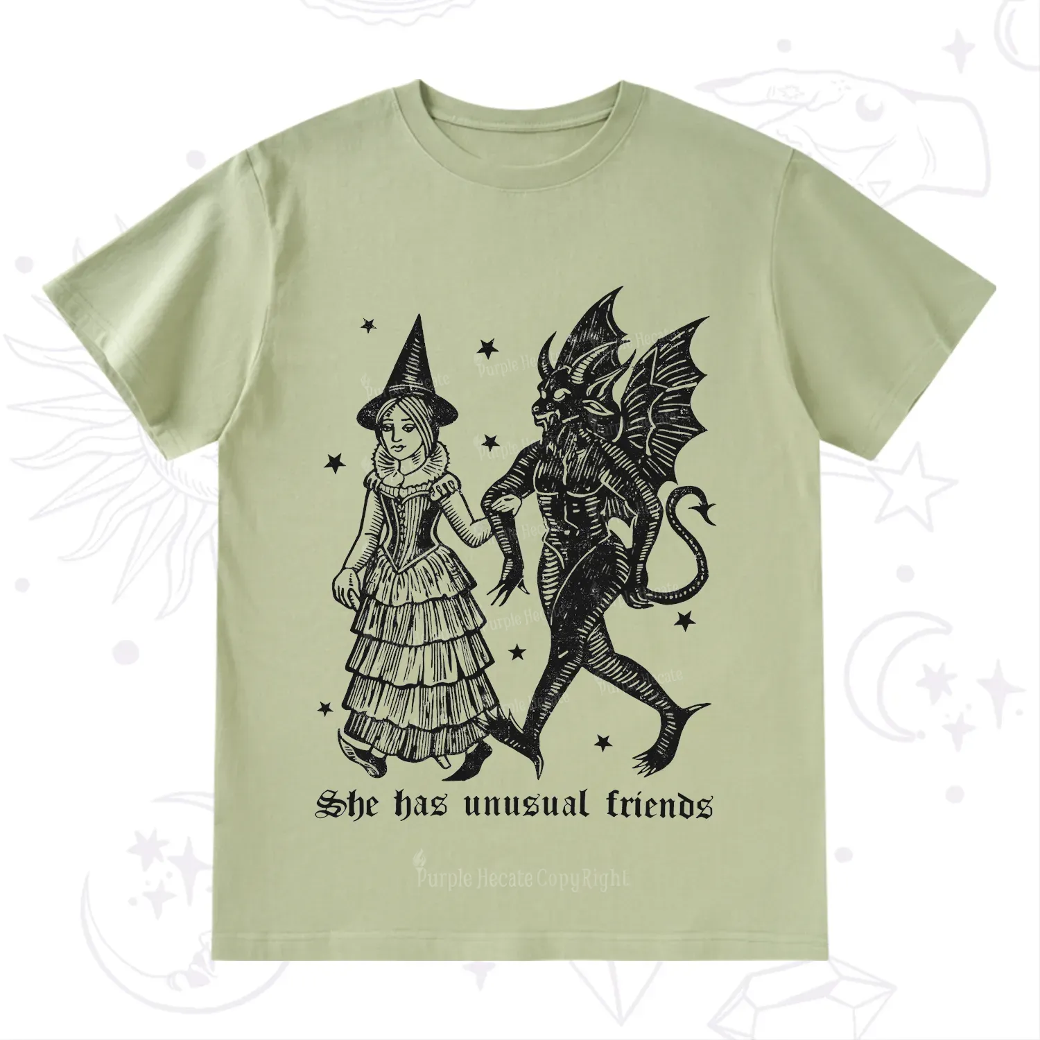 Purplehecate She Has Unusual Friends T-Shirt