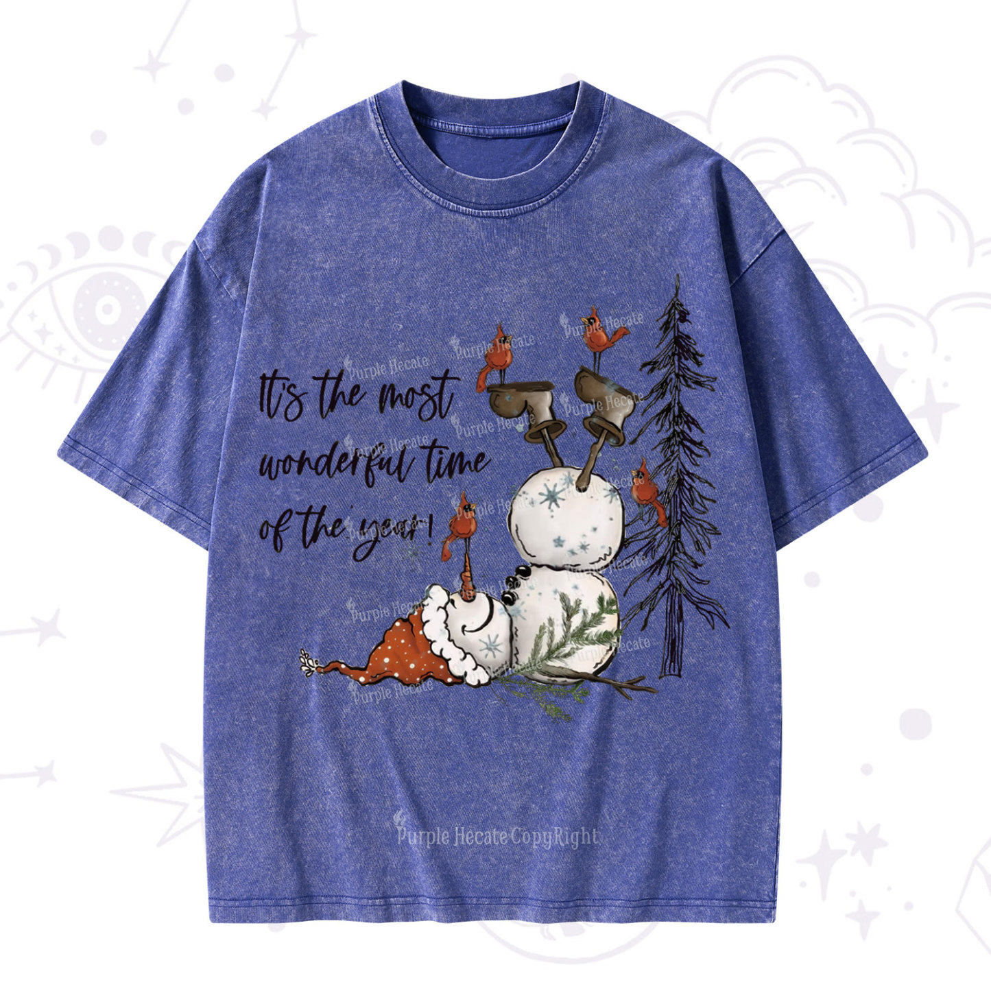 Purplehecate It's The Most Wonderful Time Of The Year Christmas Washed T-Shirt