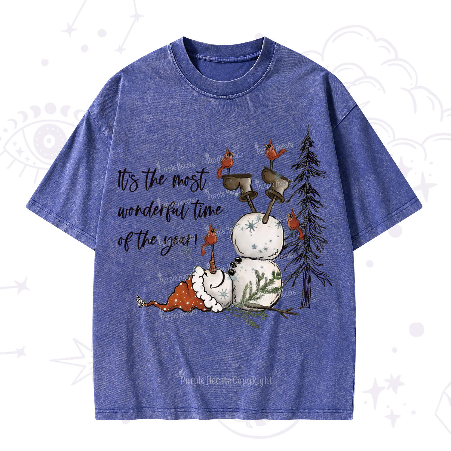Purplehecate It's The Most Wonderful Time Of The Year Christmas Washed T-Shirt