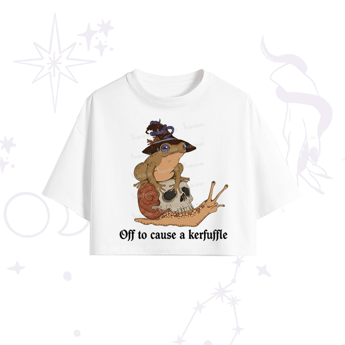 Purplehecate Off To Cause A Kerfuffle Crop T-Shirt