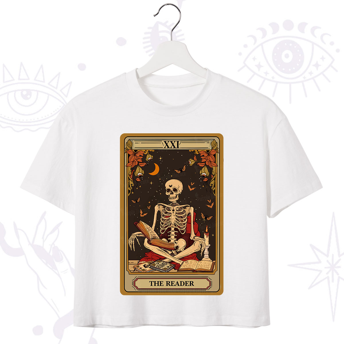 Purplehecate The Reader Tarot Card Crop T-Shirt