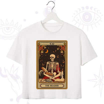 Purplehecate The Reader Tarot Card Crop T-Shirt