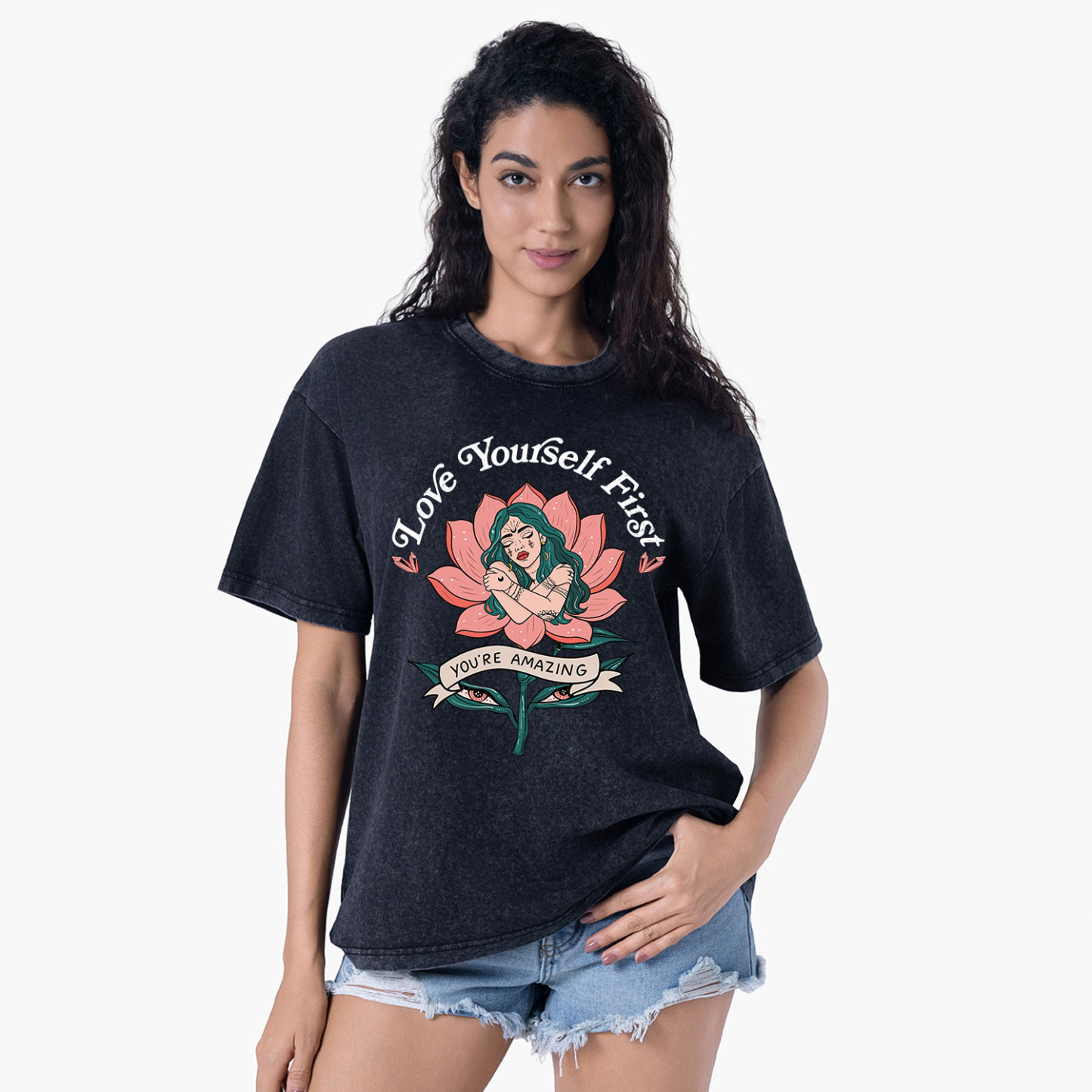 Purplehecate Love Yourself First Washed T-Shirt