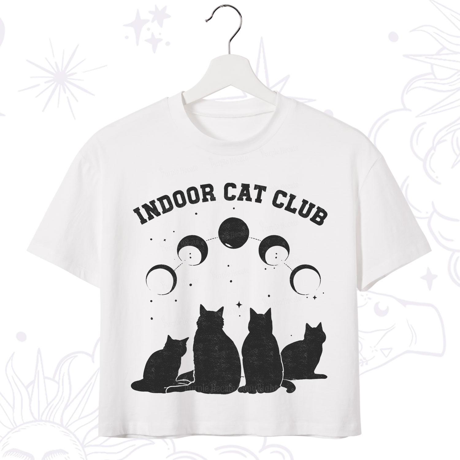 Purplehecate Indoor Cat Club Crop T-Shirt