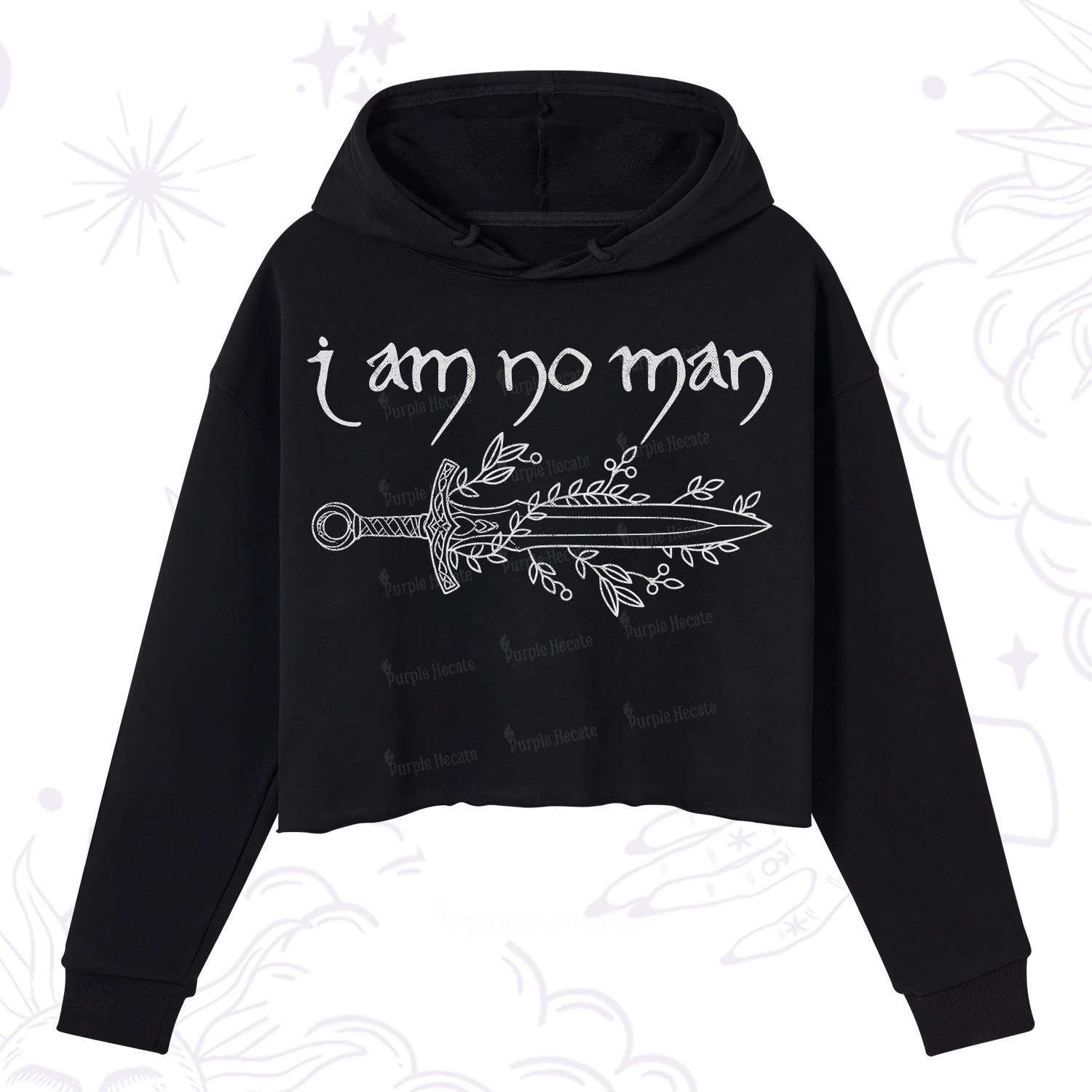Purplehecate I Am No Man Crop Hoodie