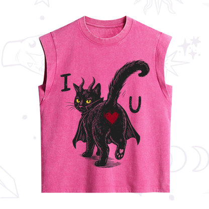 Purplehecate Bad Bad Evil Cat Vintage Washed Tank