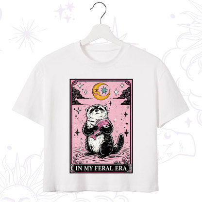 Purplehecate The In My Feral Era Tarot Otter Crop T-Shirt
