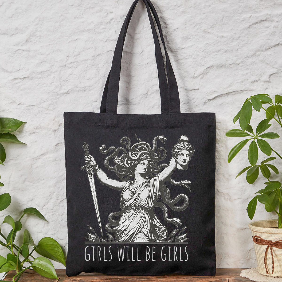 Purplehecate Girls Will Be Girls Medusa Tote Bag