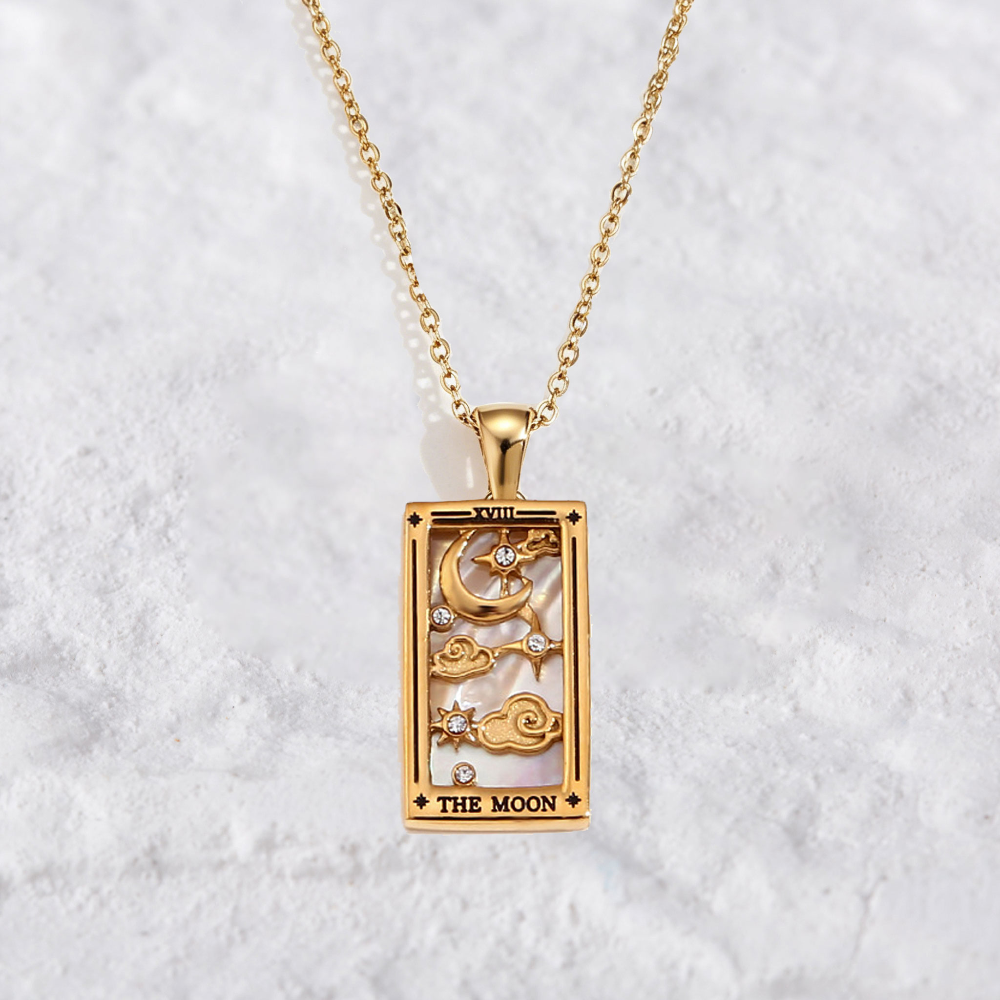 Purplehecate The Moon Tarot Necklace