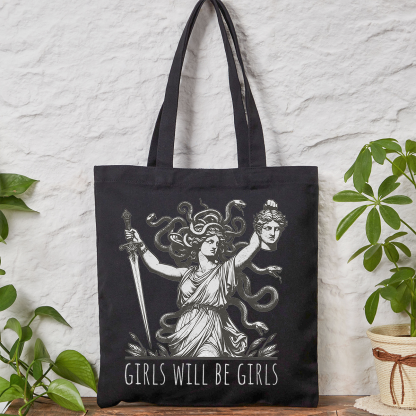Purplehecate Girls Will Be Girls Medusa Tote Bag