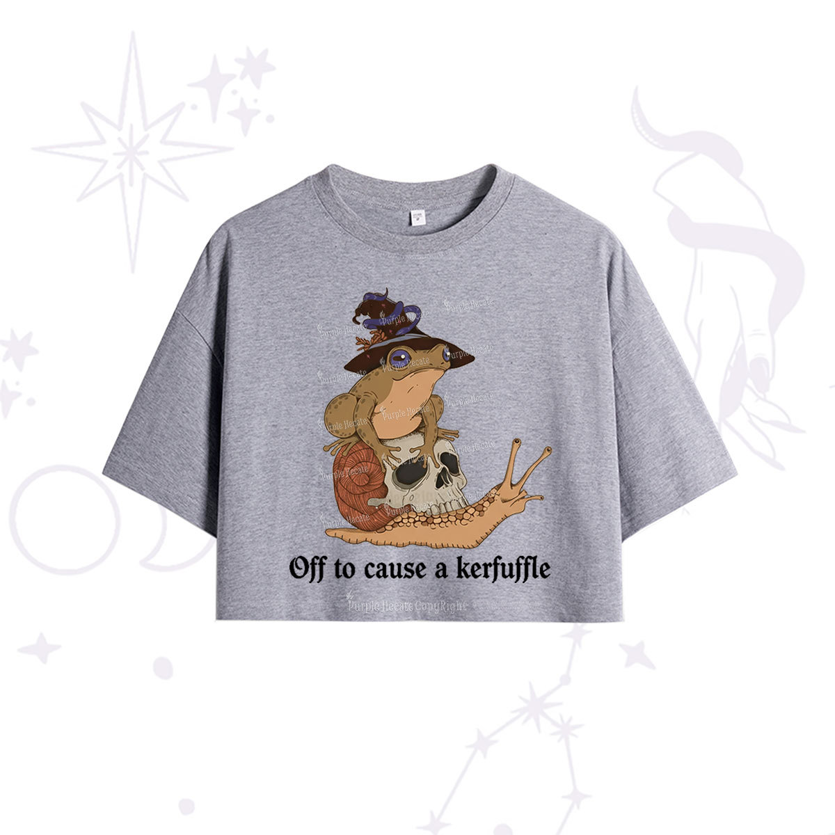 Purplehecate Off To Cause A Kerfuffle Crop T-Shirt