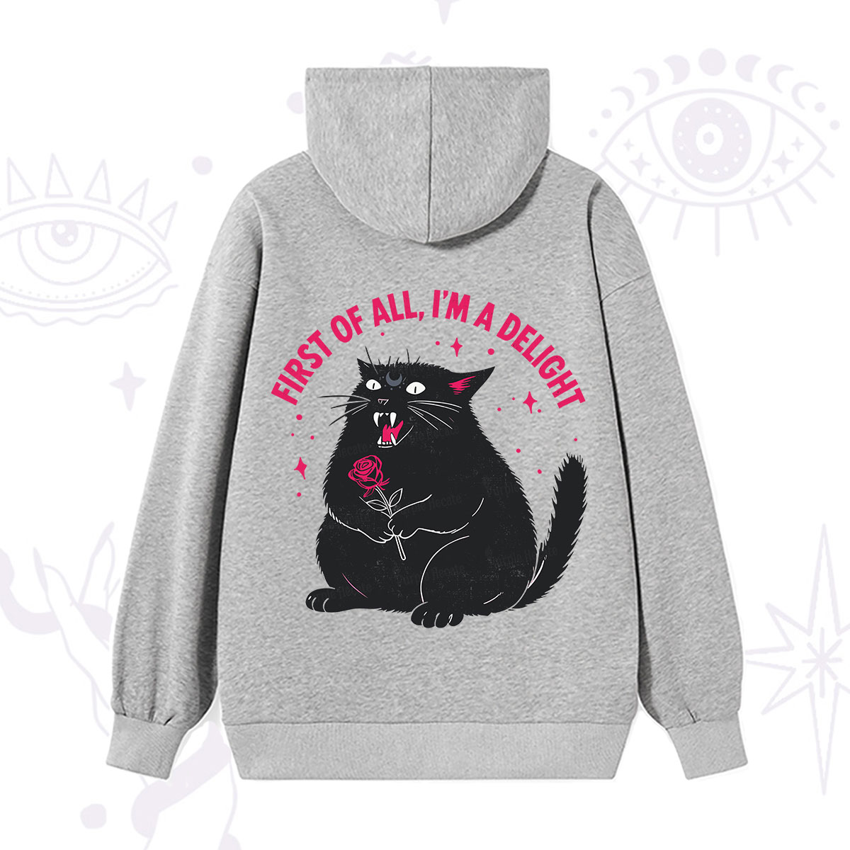 Purplehecate First Of All I'm A Delight Cat Hoodie