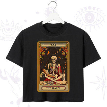 Purplehecate The Reader Tarot Card Crop T-Shirt