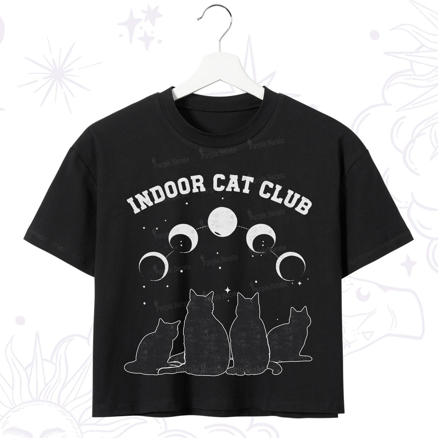 Purplehecate Indoor Cat Club Crop T-Shirt